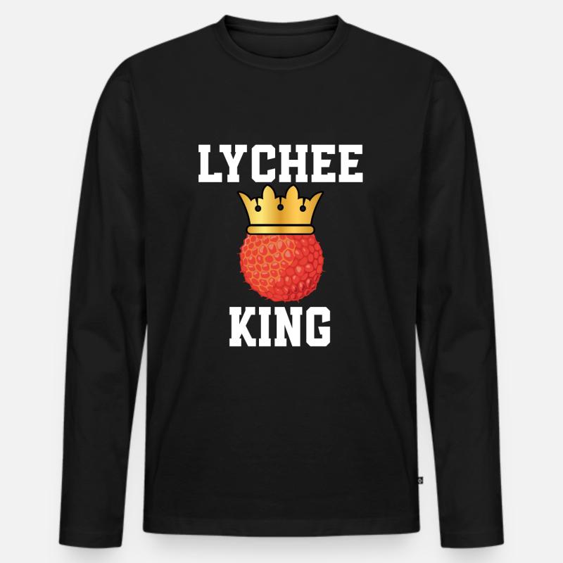 Lychee König - Männer Premium Bio Langarmshirt - Schwarz