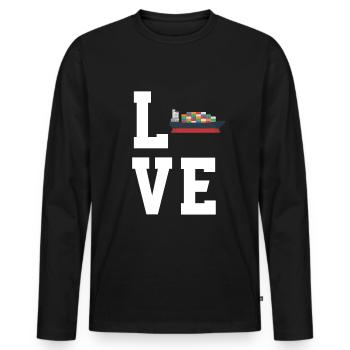 Container ship - Men's Premium Organic Long Sleeve Shirt - black - Front - Nico (187cm)
