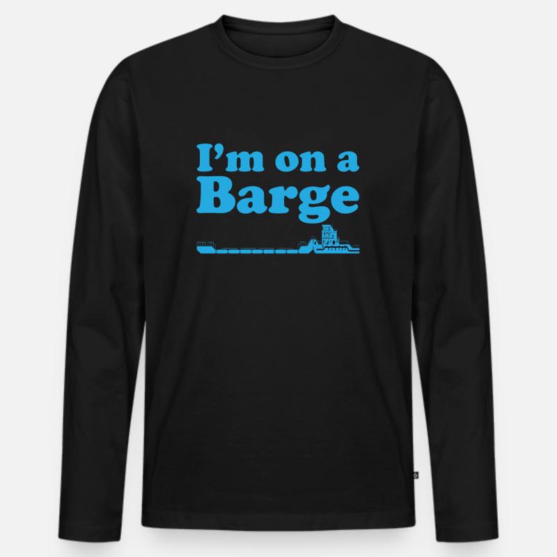 Schleppschiff Binnenschifffahrt - Männer Premium Bio Langarmshirt - Schwarz