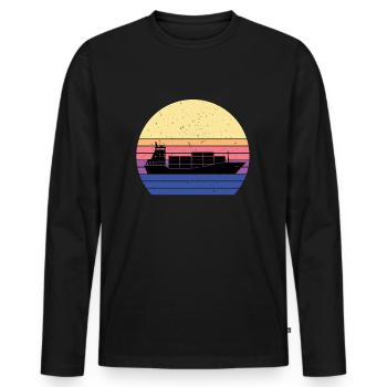 Navire d’alimentation - T-shirt manches longues Premium bio Homme - noir - Devant - Nico (187cm)