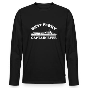 Meilleur capitaine de ferry de tous les temps - T-shirt manches longues Premium bio Homme - noir - Devant - Nico (187cm)