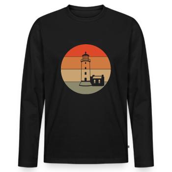 Phare - T-shirt manches longues Premium bio Homme - noir - Devant - Nico (187cm)