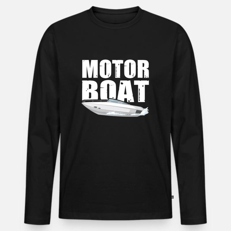 Motorboot - Männer Premium Bio Langarmshirt - Schwarz