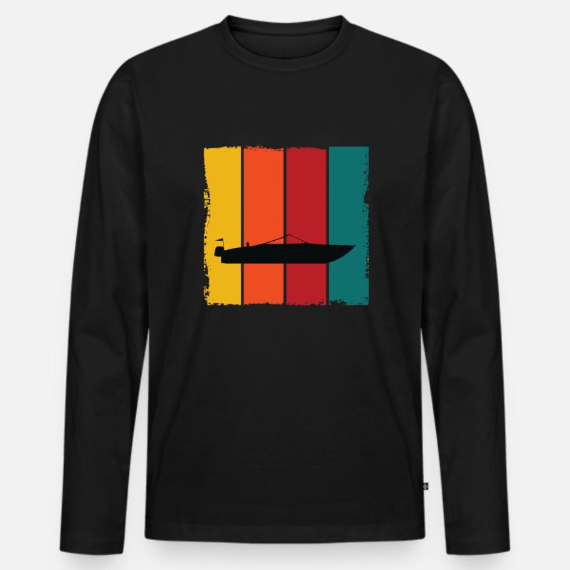 Motorboot - Männer Premium Bio Langarmshirt - Schwarz