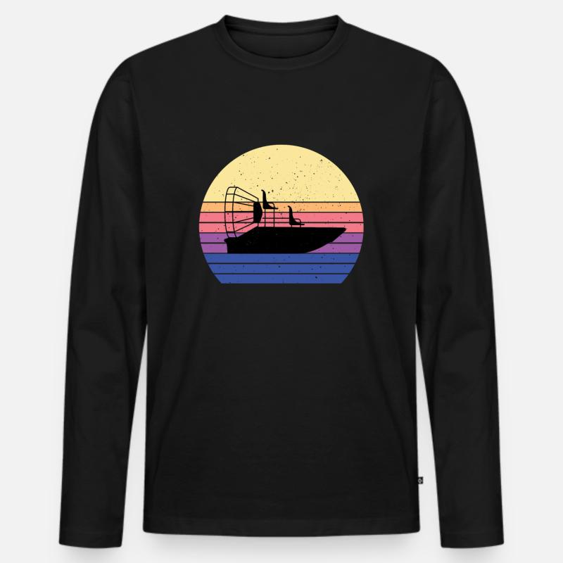 Sumpfboot - Männer Premium Bio Langarmshirt - Schwarz