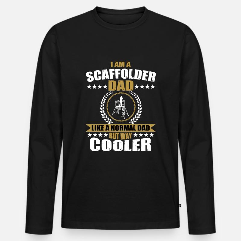 Gerüstbauer Vater - Männer Premium Bio Langarmshirt - Schwarz