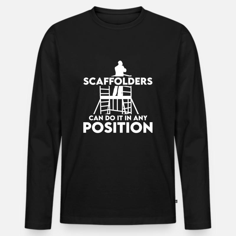 Lustiges Gerüstbauer Design - Männer Premium Bio Langarmshirt - Schwarz