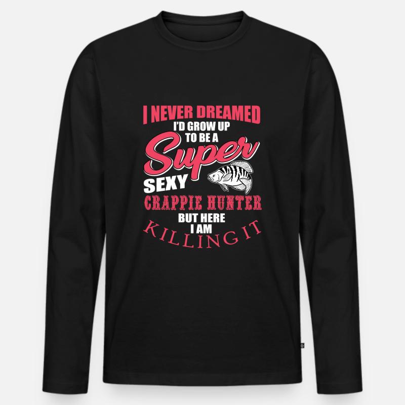 Crappie Jäger - Männer Premium Bio Langarmshirt - Schwarz