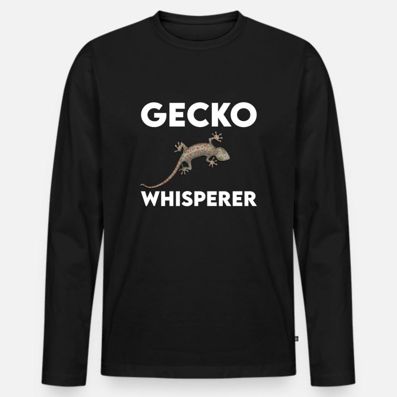 Gecko Flüsterer - Männer Premium Bio Langarmshirt - Schwarz