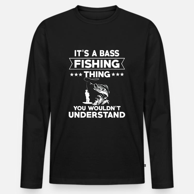 Barsch Angelb - Männer Premium Bio Langarmshirt - Schwarz