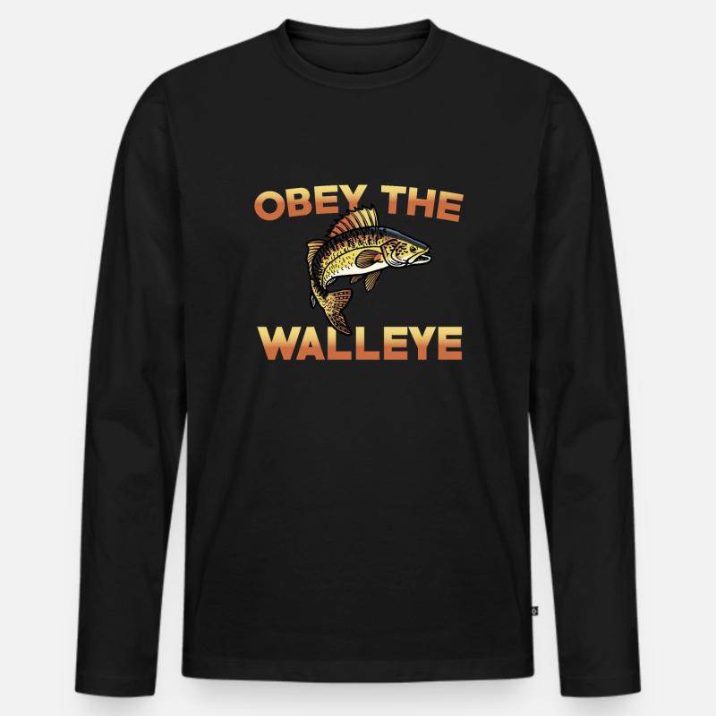 Gehorche Dem Zander - Männer Premium Bio Langarmshirt - Schwarz