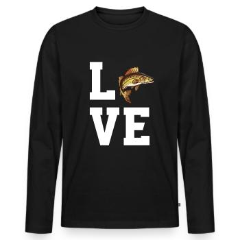 Dear Zander - Men's Premium Organic Long Sleeve Shirt - black - Front - Nico (187cm)