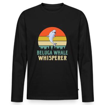 Beluga Flüsterer - Männer Premium Bio Langarmshirt - Schwarz - Vorne - Nico (187cm)