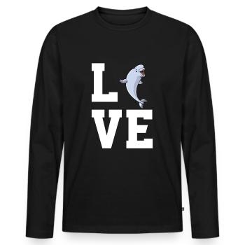 Beluga Wal Liebhaber - Männer Premium Bio Langarmshirt - Schwarz - Vorne - Nico (187cm)