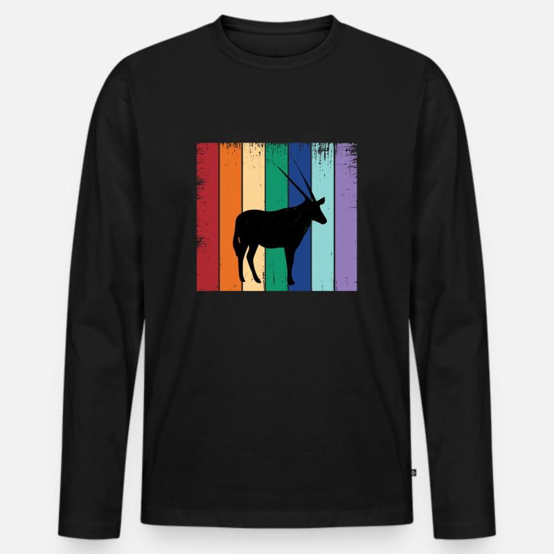 Antilope - Männer Premium Bio Langarmshirt - Schwarz