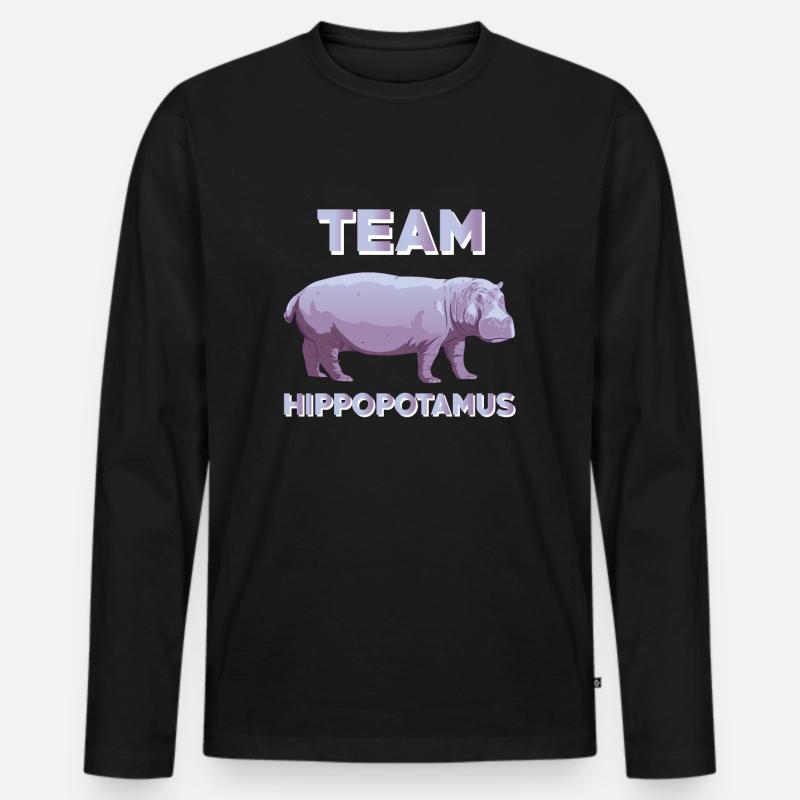 Team Nilpferd - Männer Premium Bio Langarmshirt - Schwarz