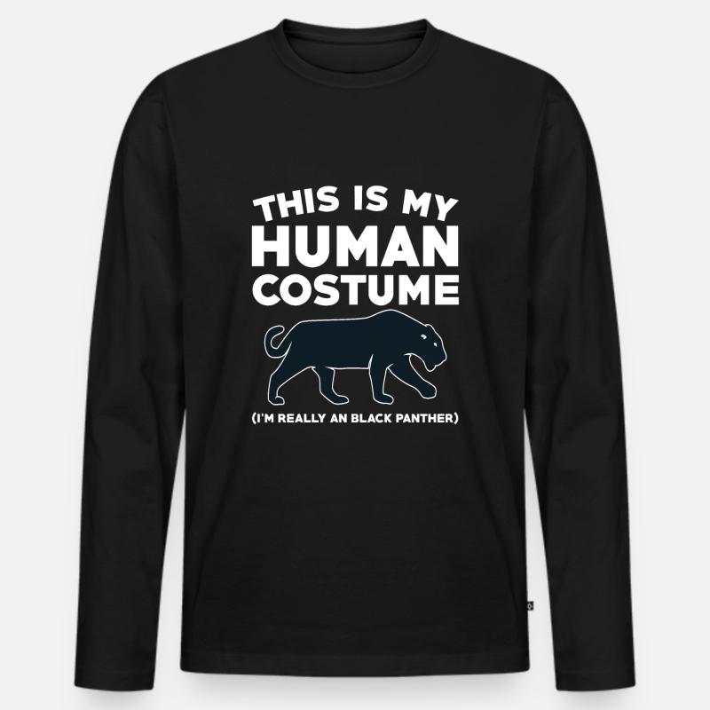 Schwarzer Panther Kostüm - Männer Premium Bio Langarmshirt - Schwarz