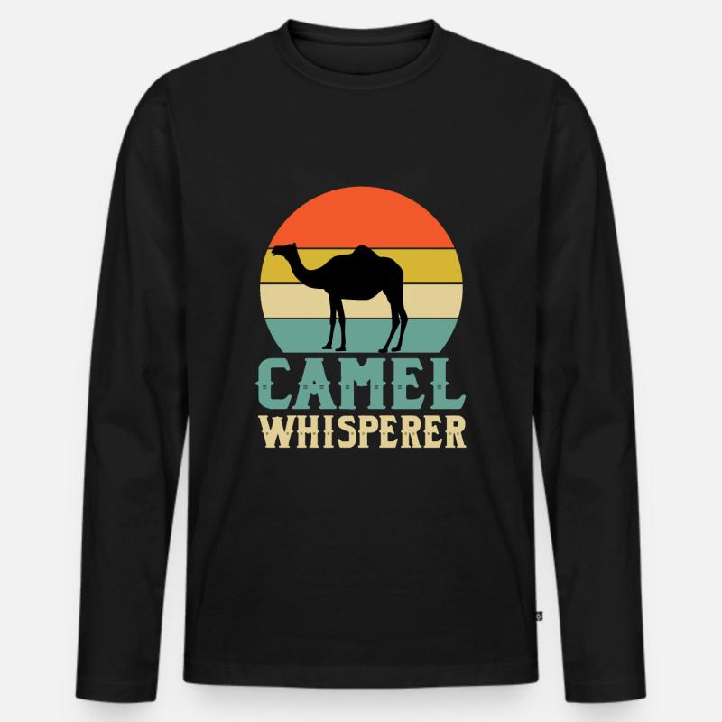 Kamelflüsterer - Männer Premium Bio Langarmshirt - Schwarz