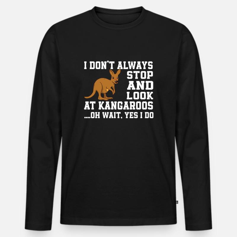 Lustiger Känguru Spruch - Männer Premium Bio Langarmshirt - Schwarz