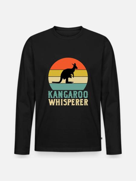 Känguru Flüsterer - Männer Premium Bio Langarmshirt - Schwarz