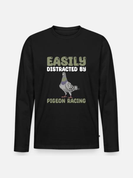 pigeon racing gift - Men's Premium Organic Long Sleeve Shirt - black