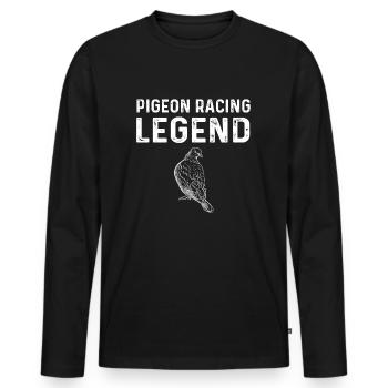 Legend of pigeon sports - Men's Premium Organic Long Sleeve Shirt - black - Front - Nico (187cm)