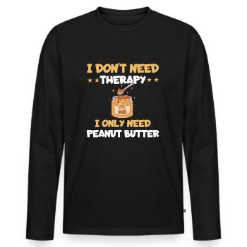 Peanut butter - Men's Premium Organic Long Sleeve Shirt - black - Front - Nico (187cm)