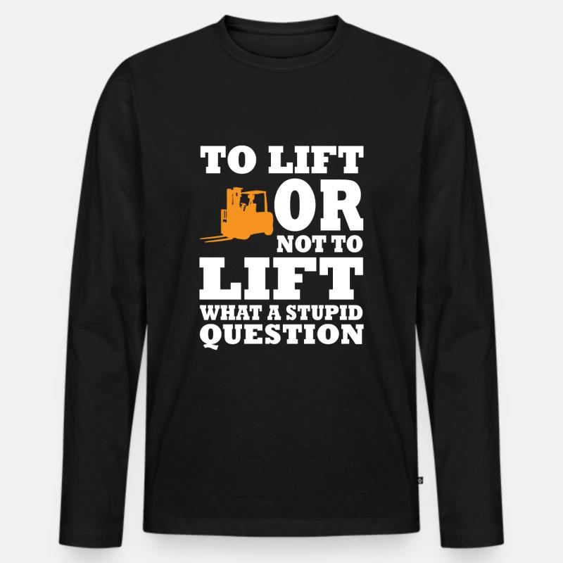 Gabelstaplerfahrer - Männer Premium Bio Langarmshirt - Schwarz