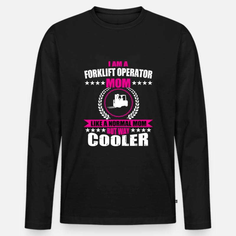 Gabelstapler Mama - Männer Premium Bio Langarmshirt - Schwarz