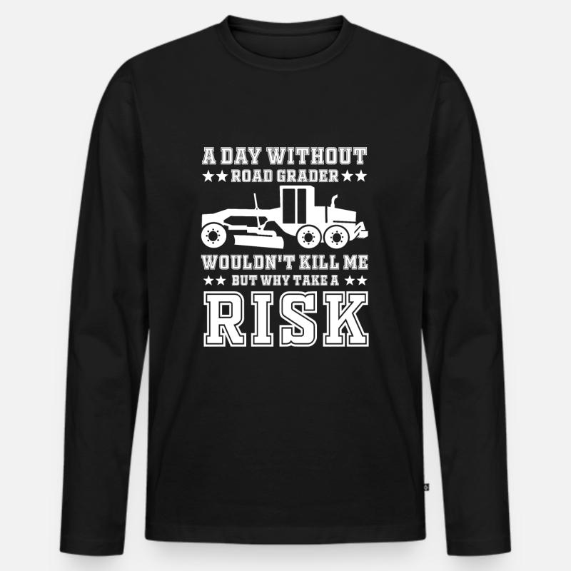 Lustiges Grader Fahrer Spruch - Männer Premium Bio Langarmshirt - Schwarz