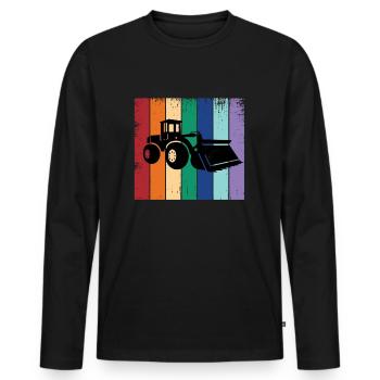 Wheel loader - Men's Premium Organic Long Sleeve Shirt - black - Front - Nico (187cm)