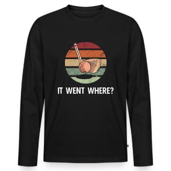 Golfplatz zum Golfen Golf - Männer Premium Bio Langarmshirt - Schwarz - Vorne - Nico (187cm)