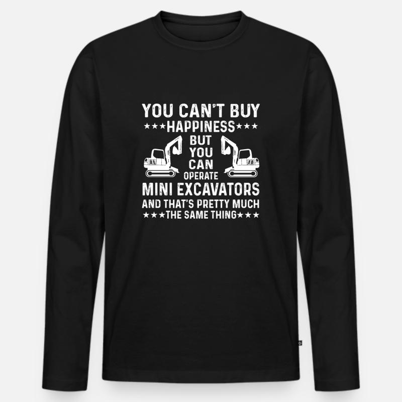 Lustiges Minibagger Geschenk - Männer Premium Bio Langarmshirt - Schwarz
