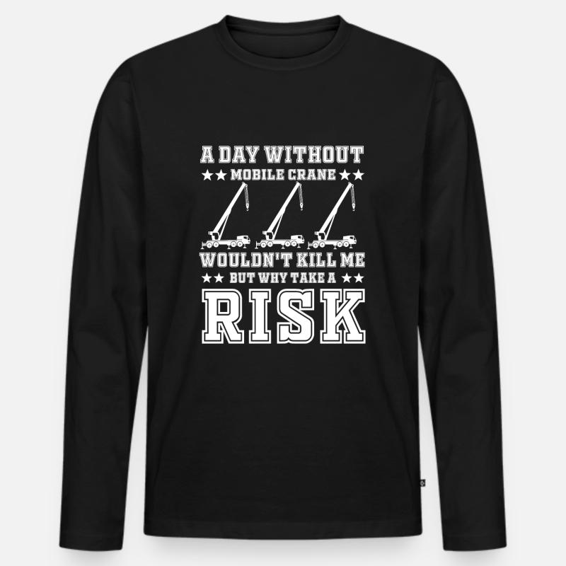 Mobilkran Fahrer - Männer Premium Bio Langarmshirt - Schwarz