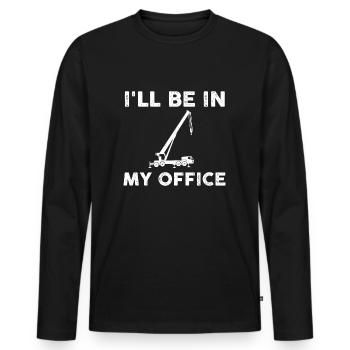 Cadeau de grutier mobile - T-shirt manches longues Premium bio Homme - noir - Devant - Nico (187cm)