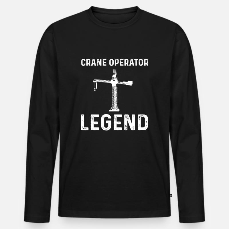 Crane Operator Legend - Men's Premium Organic Long Sleeve Shirt - black