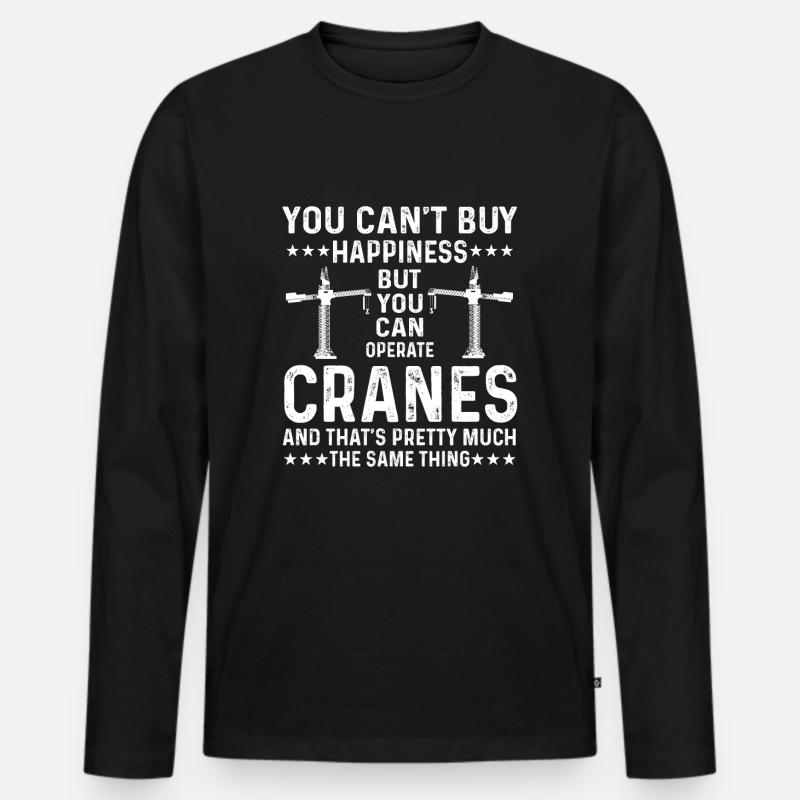 Lustiges Kranfahrer Geschenk - Männer Premium Bio Langarmshirt - Schwarz