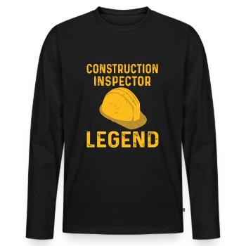 Building Inspector Legend - Men's Premium Organic Long Sleeve Shirt - black - Front - Nico (187cm)