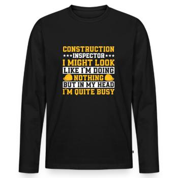 Building inspector Spruch - Men's Premium Organic Long Sleeve Shirt - black - Front - Nico (187cm)