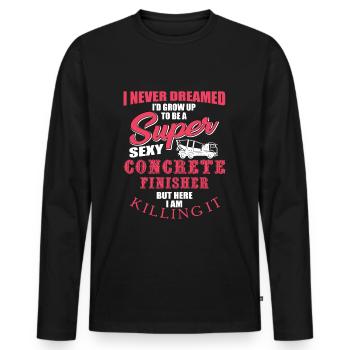 Drôle de cadeau de pavé en béton - T-shirt manches longues Premium bio Homme - noir - Devant - Nico (187cm)