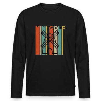 Minigolf Moulin à vent - T-shirt manches longues Premium bio Homme - noir - Devant - Nico (187cm)