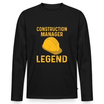 Légende du gestionnaire de site - T-shirt manches longues Premium bio Homme - noir - Devant - Nico (187cm)