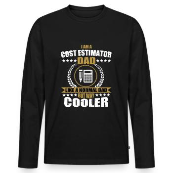 Cost estimator dad - Men's Premium Organic Long Sleeve Shirt - black - Front - Nico (187cm)