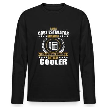 Cost estimator grandpa - Men's Premium Organic Long Sleeve Shirt - black - Front - Nico (187cm)