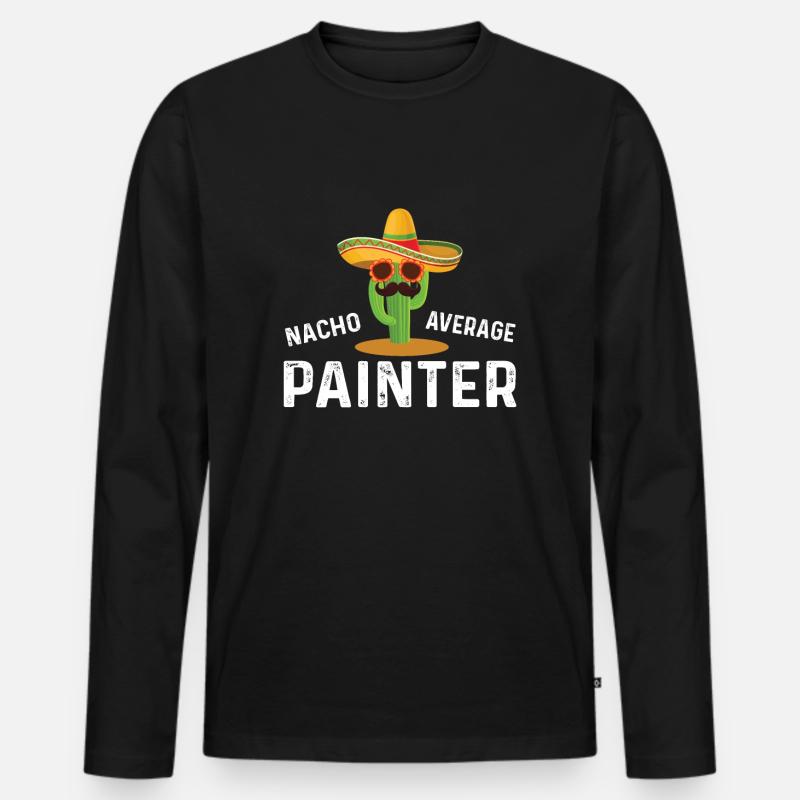 Nicht Durschnittlicher Maler - Männer Premium Bio Langarmshirt - Schwarz