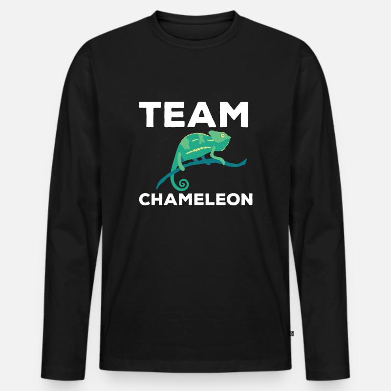 Team Chamäleon - Männer Premium Bio Langarmshirt - Schwarz