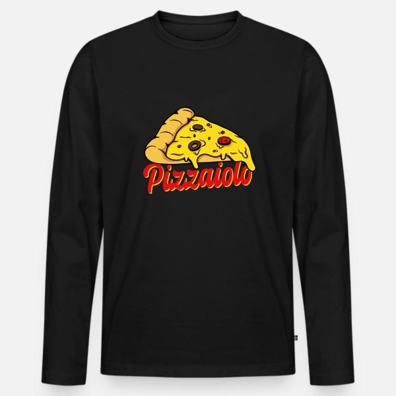 Pizzaiolo-pizza-geschenk - Männer Premium Bio Langarmshirt - Schwarz