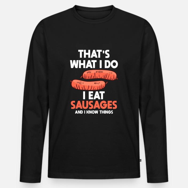 Wurst Liebhaber - Männer Premium Bio Langarmshirt - Schwarz