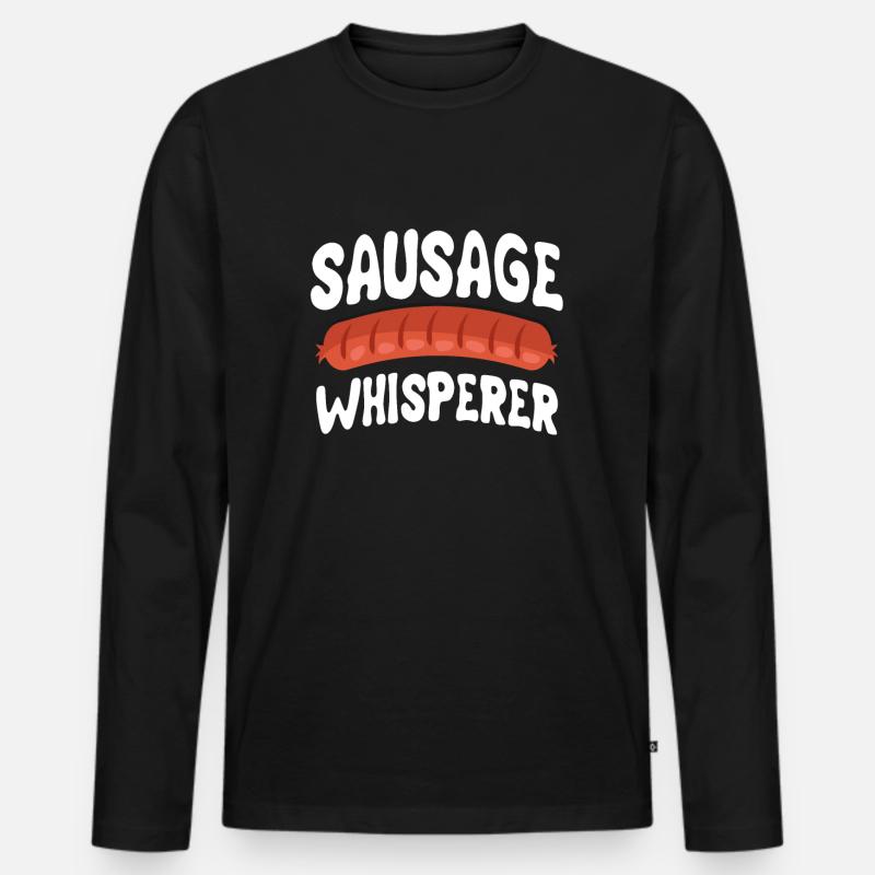 Wurst Flüsterer - Männer Premium Bio Langarmshirt - Schwarz