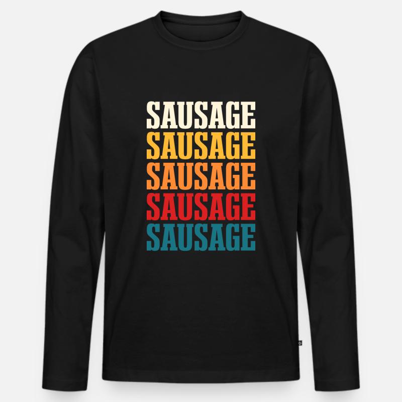 Wurst - Männer Premium Bio Langarmshirt - Schwarz
